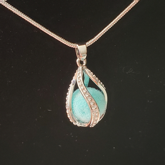 Aromatherapy Teardrop Cage .925 Sterling Silver Ne - Picture 3 of 4